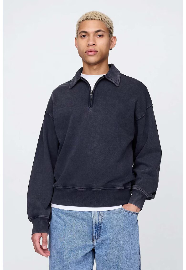 GAP Bluza de trening cu aspect decolorat - Bleumarin