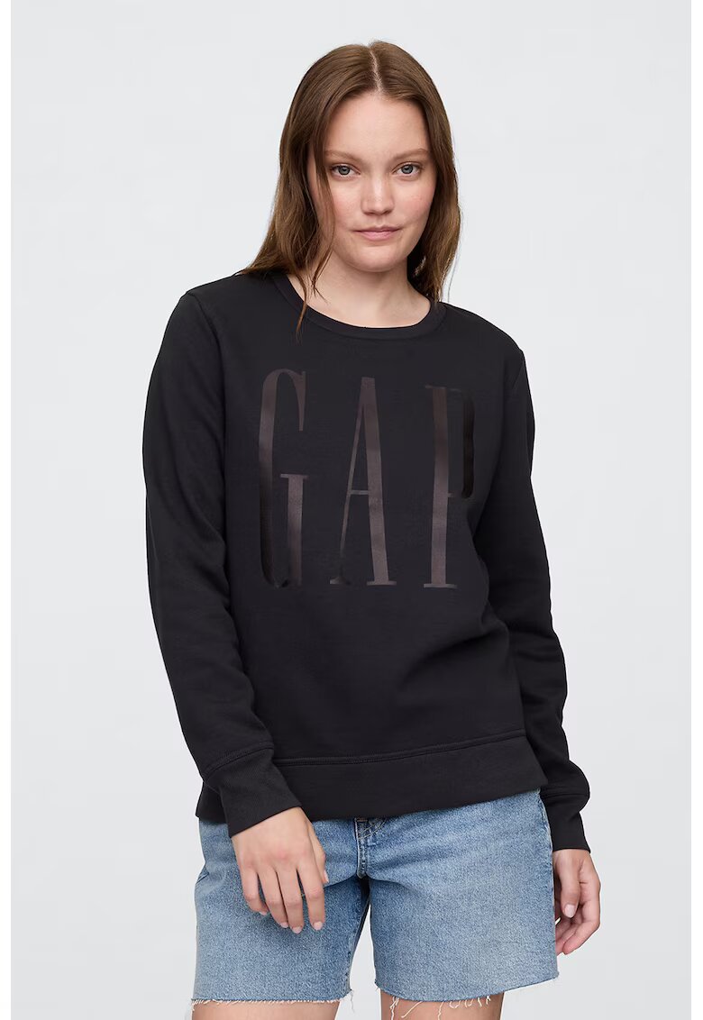 GAP Bluza de trening cu croiala lejera si logo - Negru