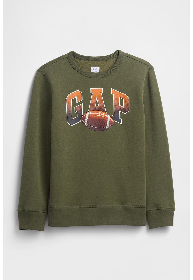 GAP Bluza de trening cu imprimeu logo pe piept - Verde aquamarin