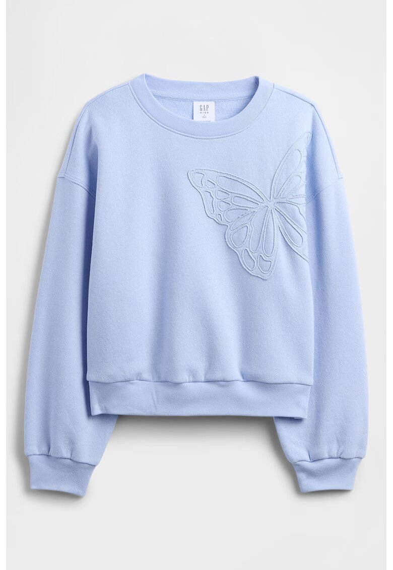 GAP Bluza de trening din amestec de bumbac cu broderie - Albastru glaciar