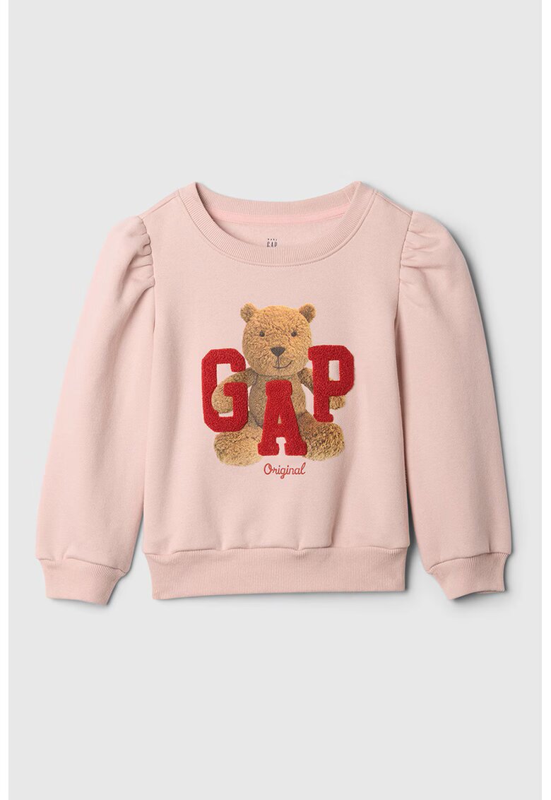 GAP Bluza de trening din amestec de bumbac cu model logo - Rosu/Maro/Roz pal