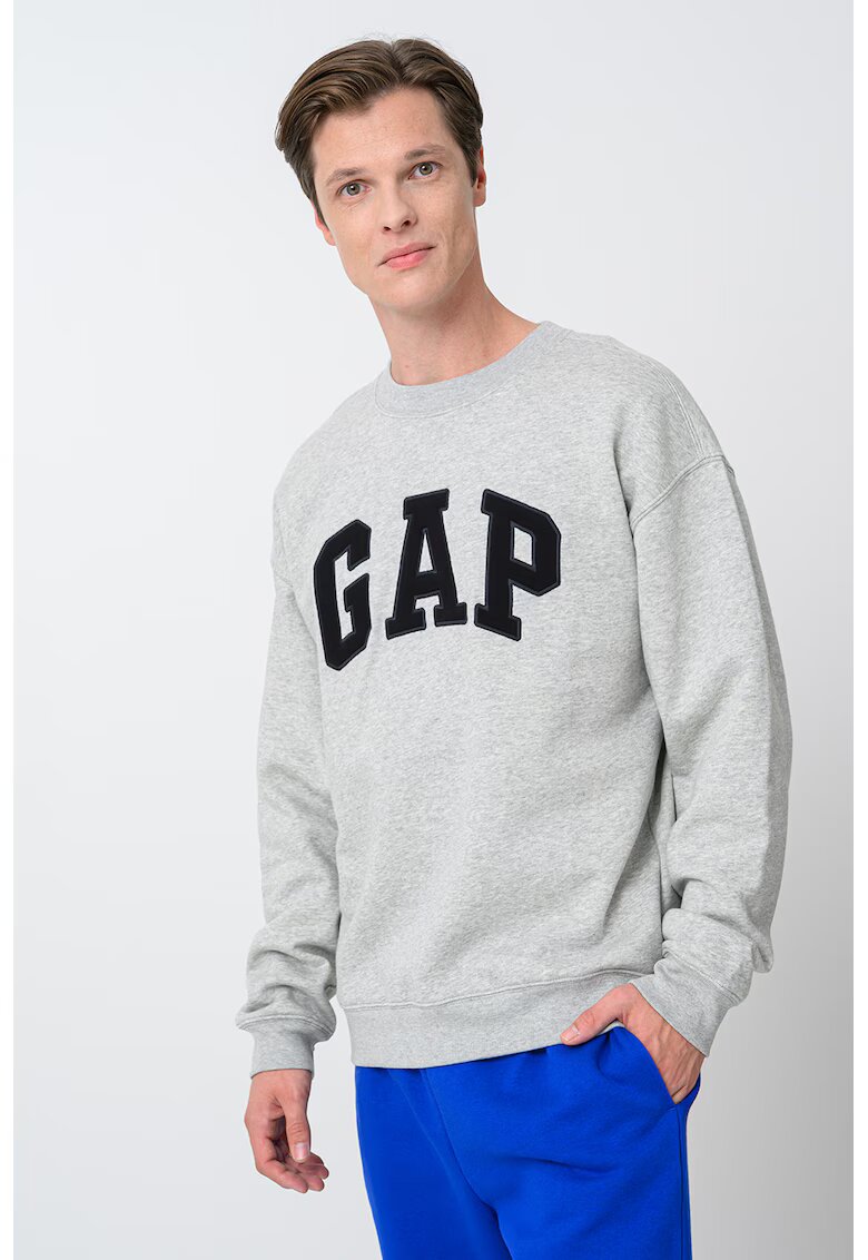 GAP Bluza de trening din bumbac cu logo - Gri deschis melange