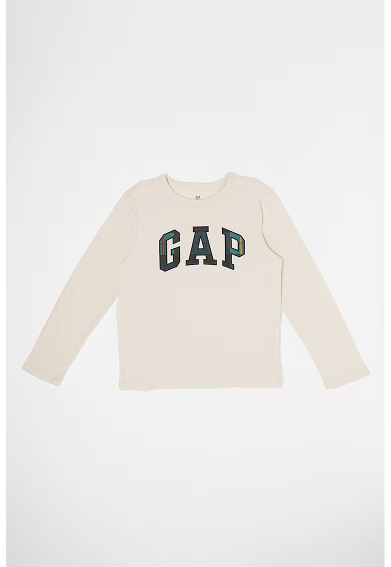 GAP Bluza din bumbac cu imprimeu - Negru/Alb murdar