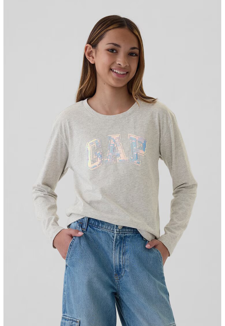 GAP Bluza lejera de bumbac organic - Gri deschis
