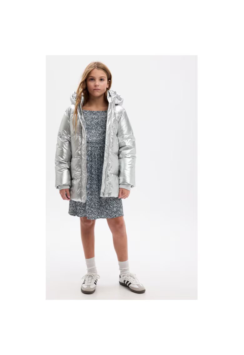 GAP Geaca fete - 303894689 - Poliester reciclat - Argintiu - Argintiu