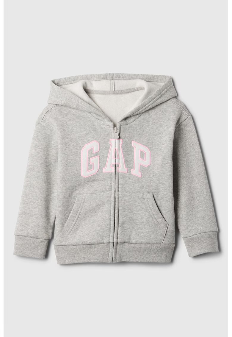 GAP Hanorac cu aplicatie logo si fermoar - Gri melange