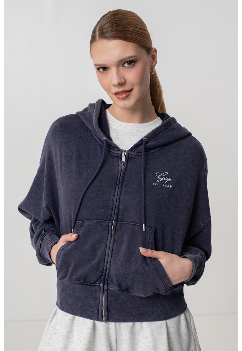 GAP Hanorac cu aspect decolorat - Albastru indigo