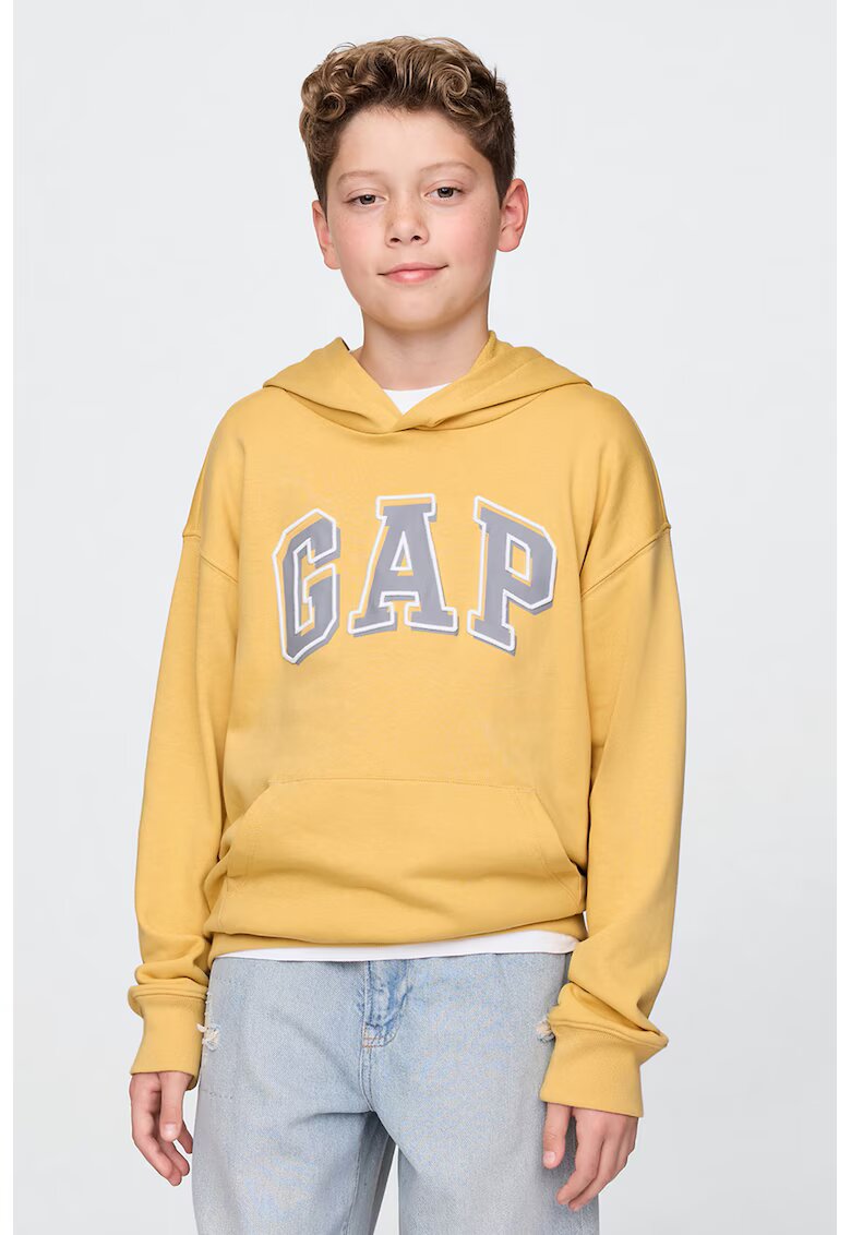 GAP Hanorac cu imprimeu logo - Gri/Galben pai