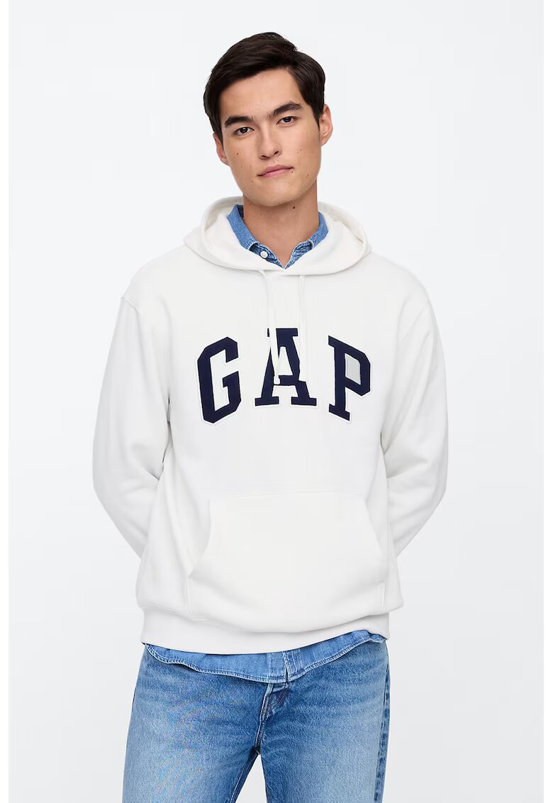 GAP Hanorac cu logo si buzunar kangaroo - Alb murdar