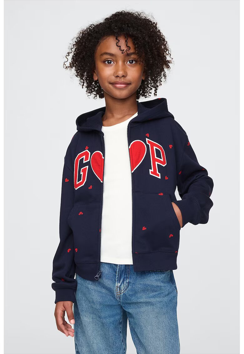 GAP Hanorac cu logo si model inima - Rosu/Bleumarin