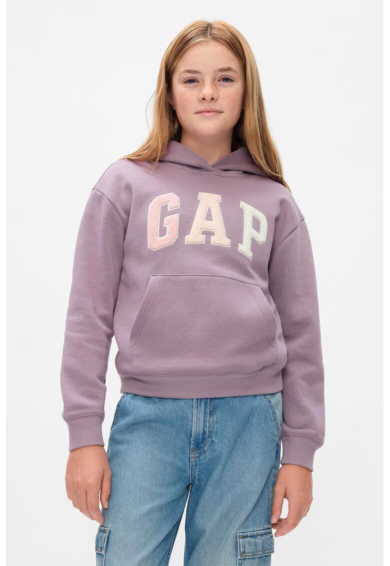 GAP Hanorac cu logo texturat - Alb/Lila