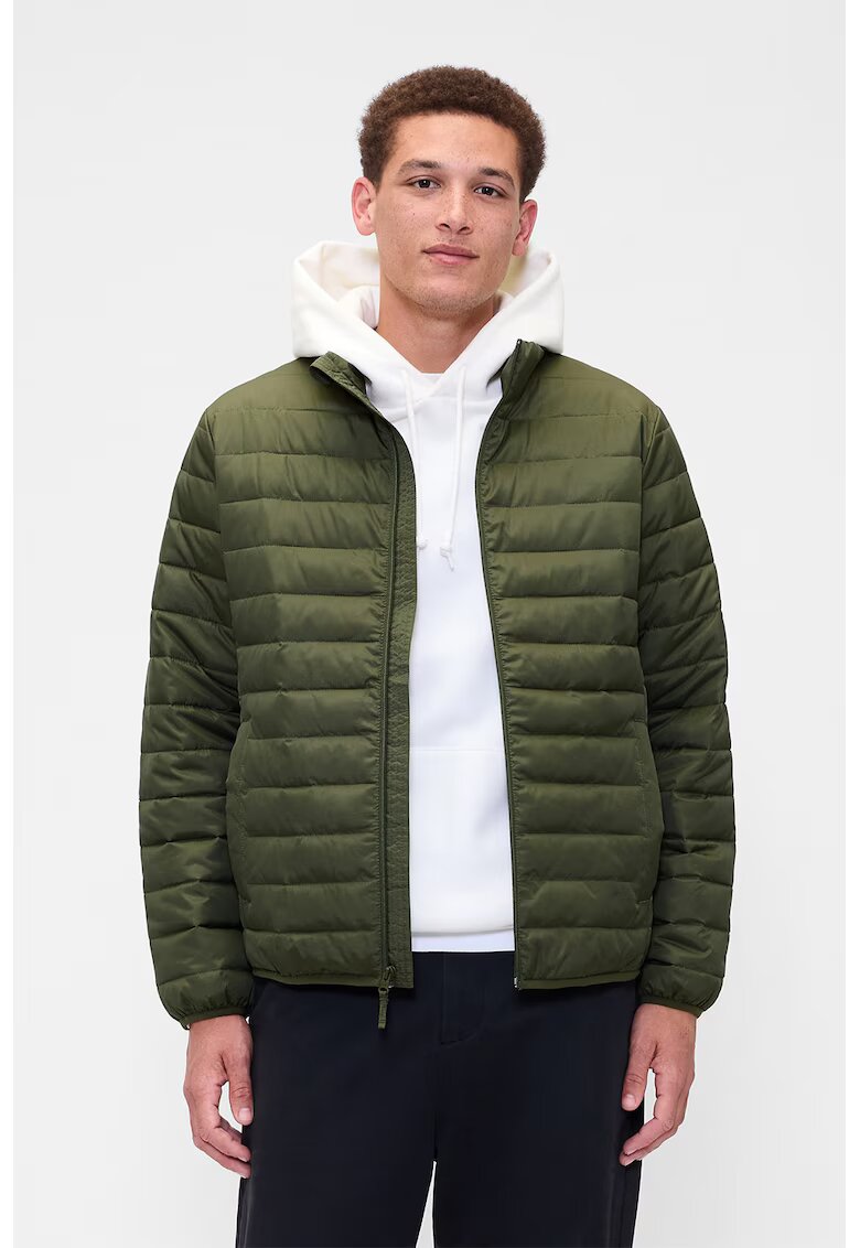 GAP Jacheta pufoasa cu guler si fermoar - Verde aquamarin