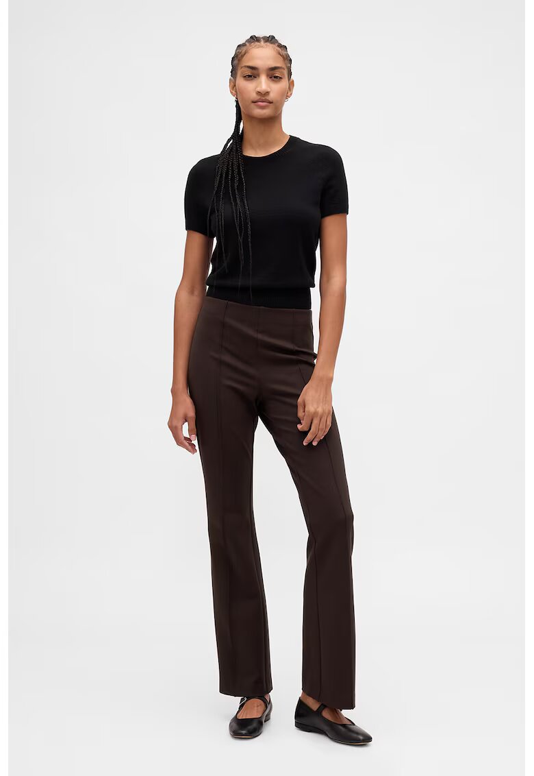 GAP Pantaloni bootcut cu talie inalta - Maro inchis