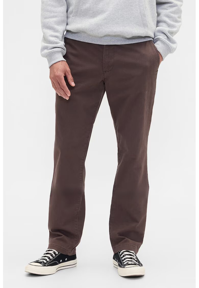 GAP Pantaloni chino cu croiala dreapta - Maro inchis