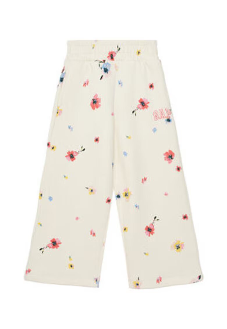 GAP Pantaloni dama cu imprimeu floral - Ecru