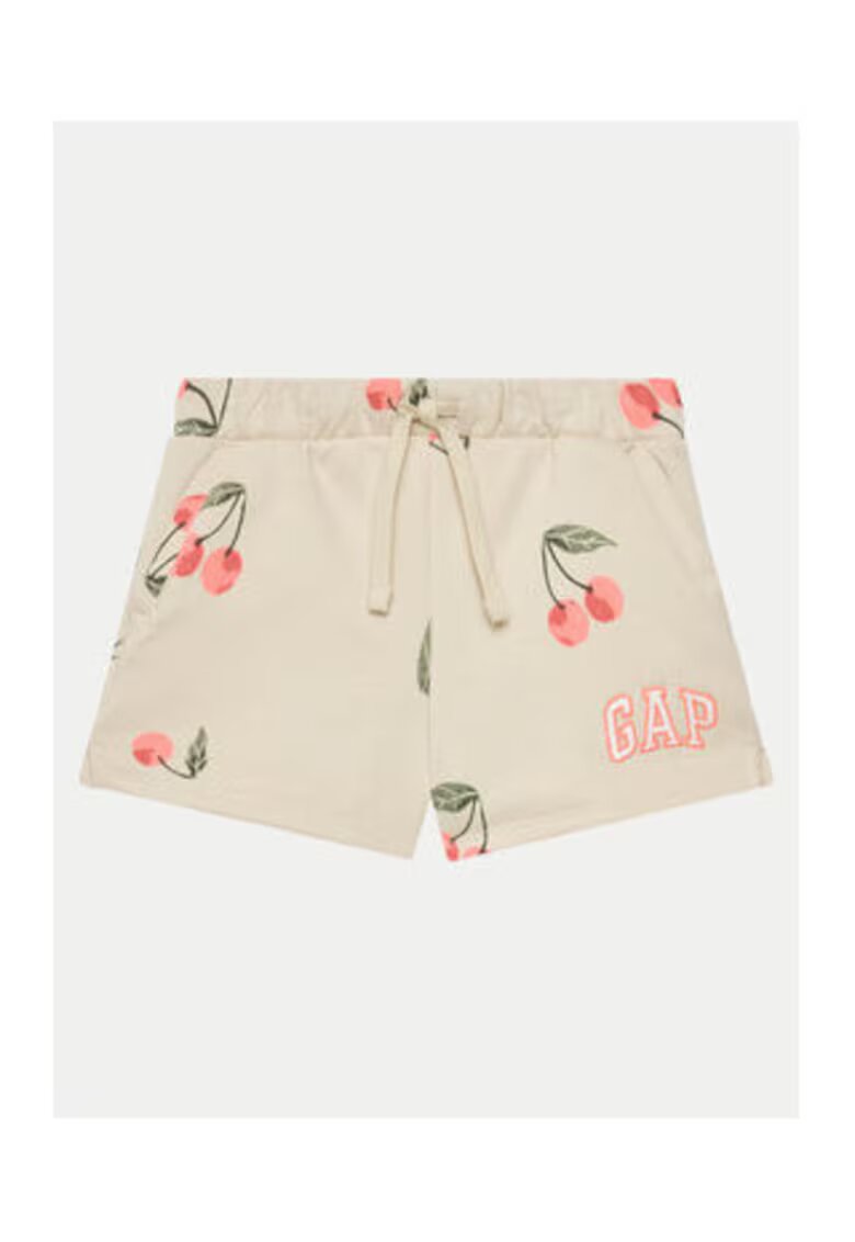 GAP Pantaloni dama - IMPRIMEU CIRESE - bumbac - roz - bej