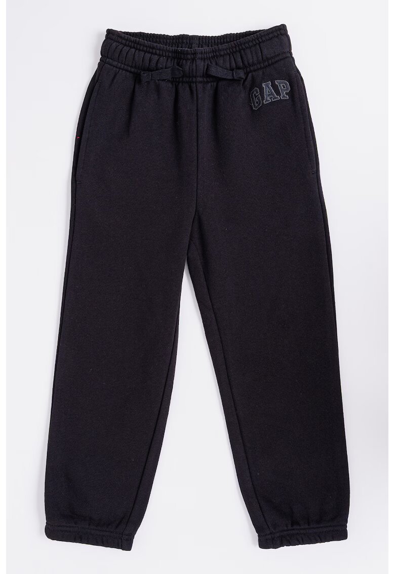 GAP Pantaloni de trening din amestec de bumbac cu snur in talie - Negru stins