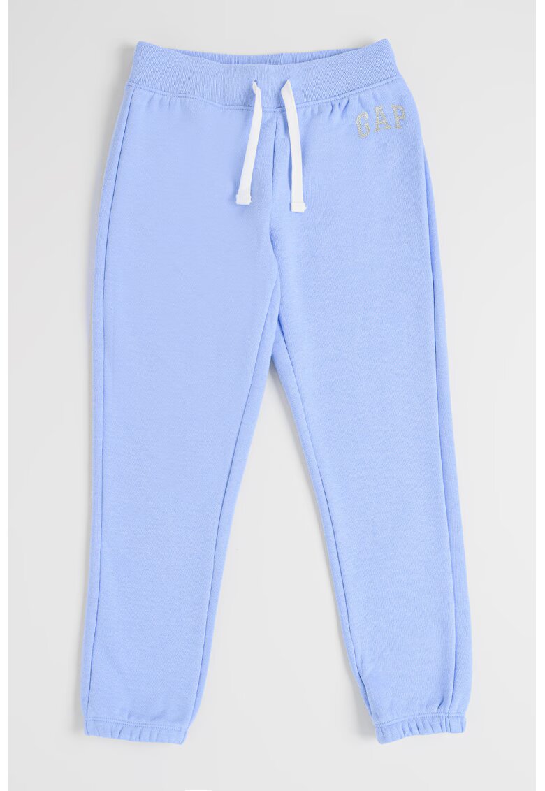 GAP Pantaloni de trening din bumbac cu snur - Albastru pastel