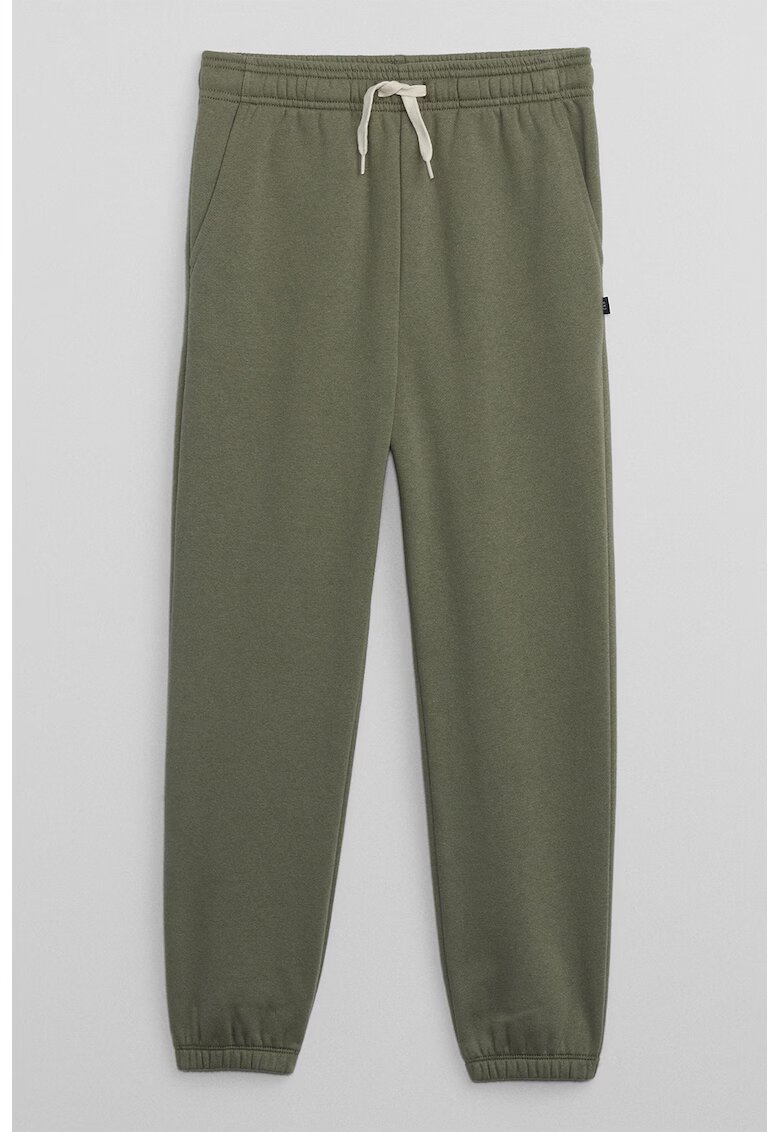 GAP Pantaloni de trening din bumbac cu snur - Verde aquamarin
