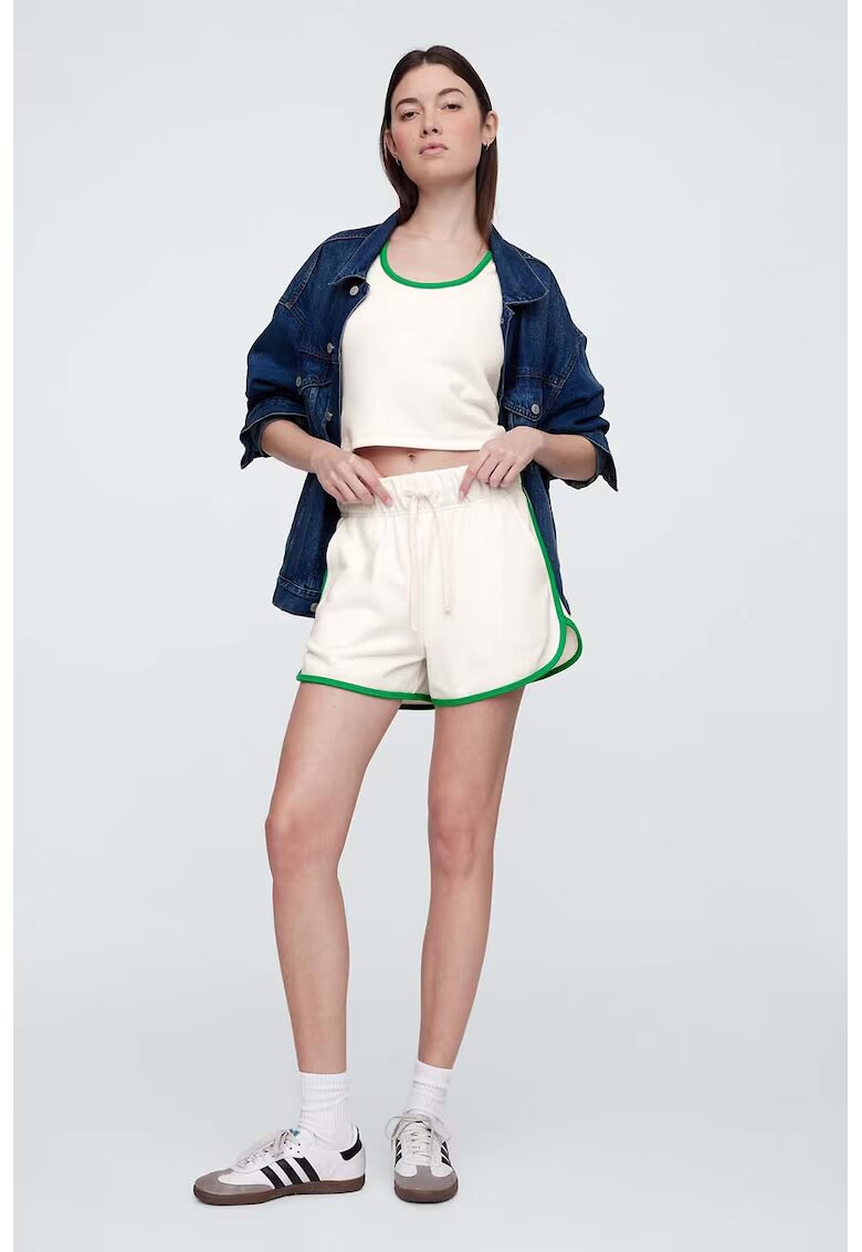GAP Pantaloni scurti in doua nuante - Verde/Alb murdar