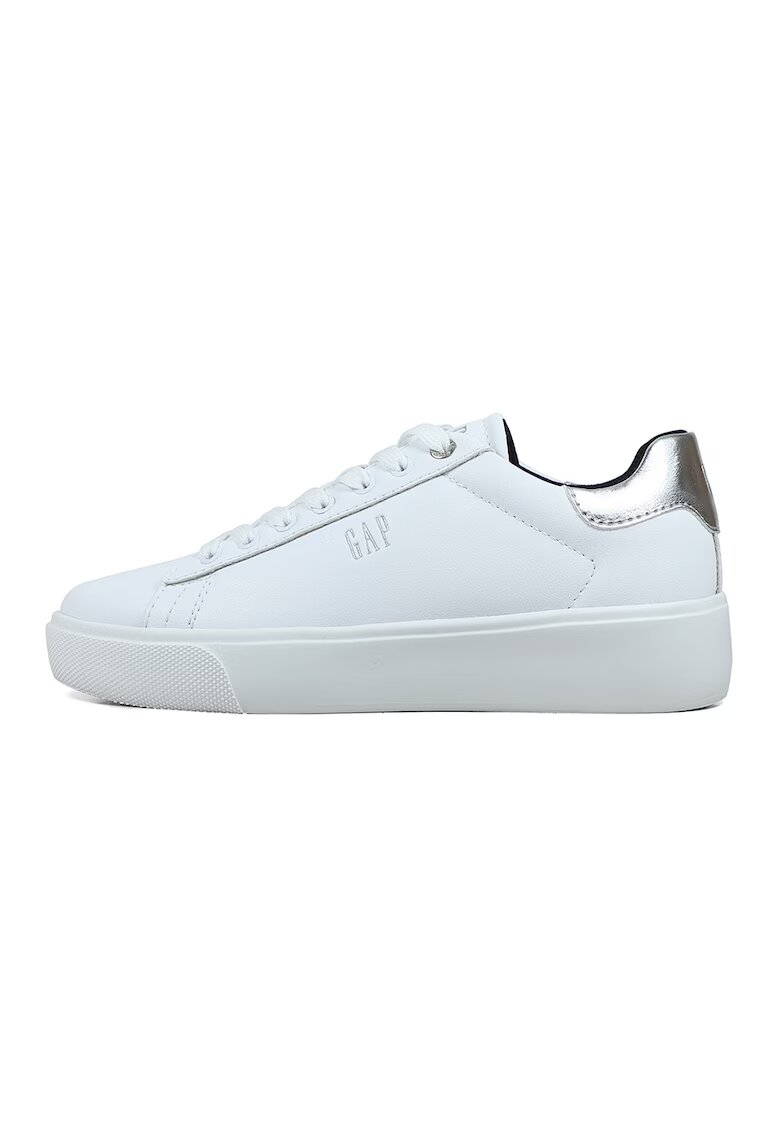 GAP Pantofi sport de piele ecologica cu logo - Alb