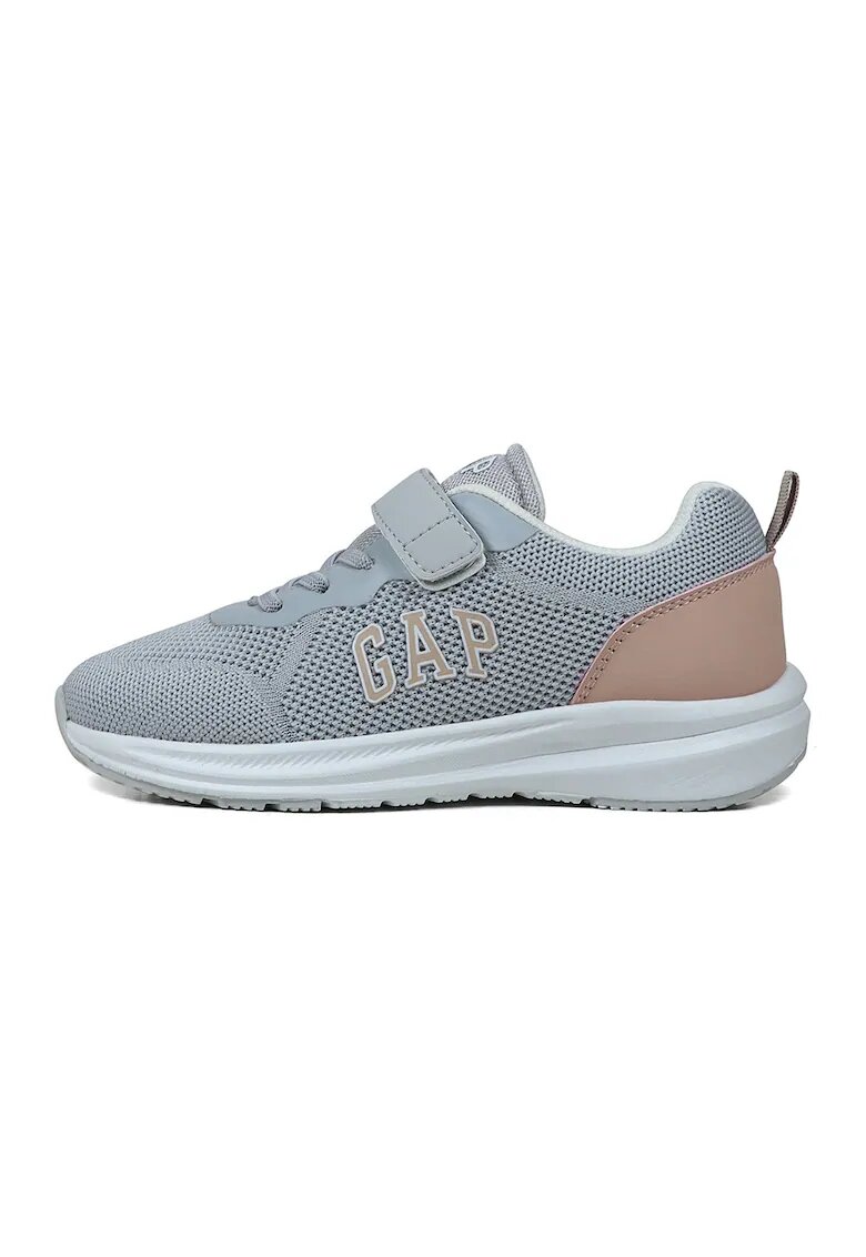 GAP Pantofi sport de plasa cu banda velcro - Gri/Roz prafuit