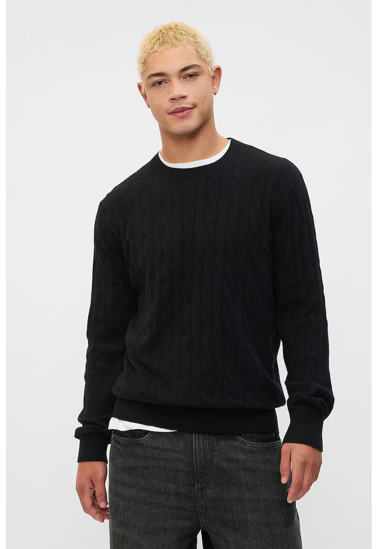 GAP Pulover cu model torsade CashSoft - Negru
