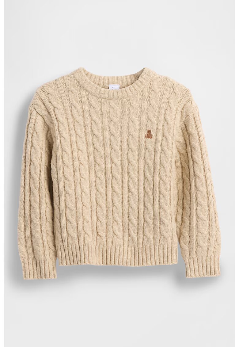 GAP Pulover lejer cu torsade - Maro nisip