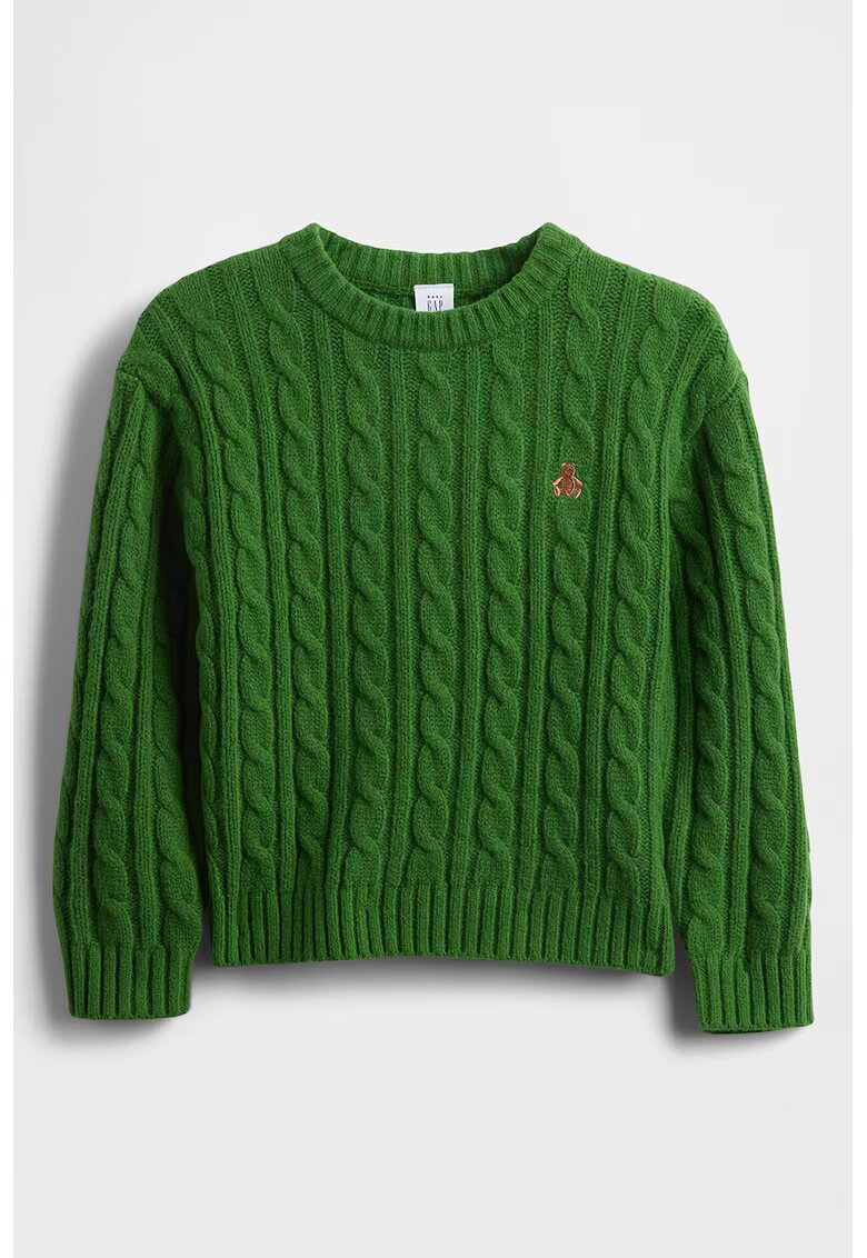 GAP Pulover lejer cu torsade - Verde