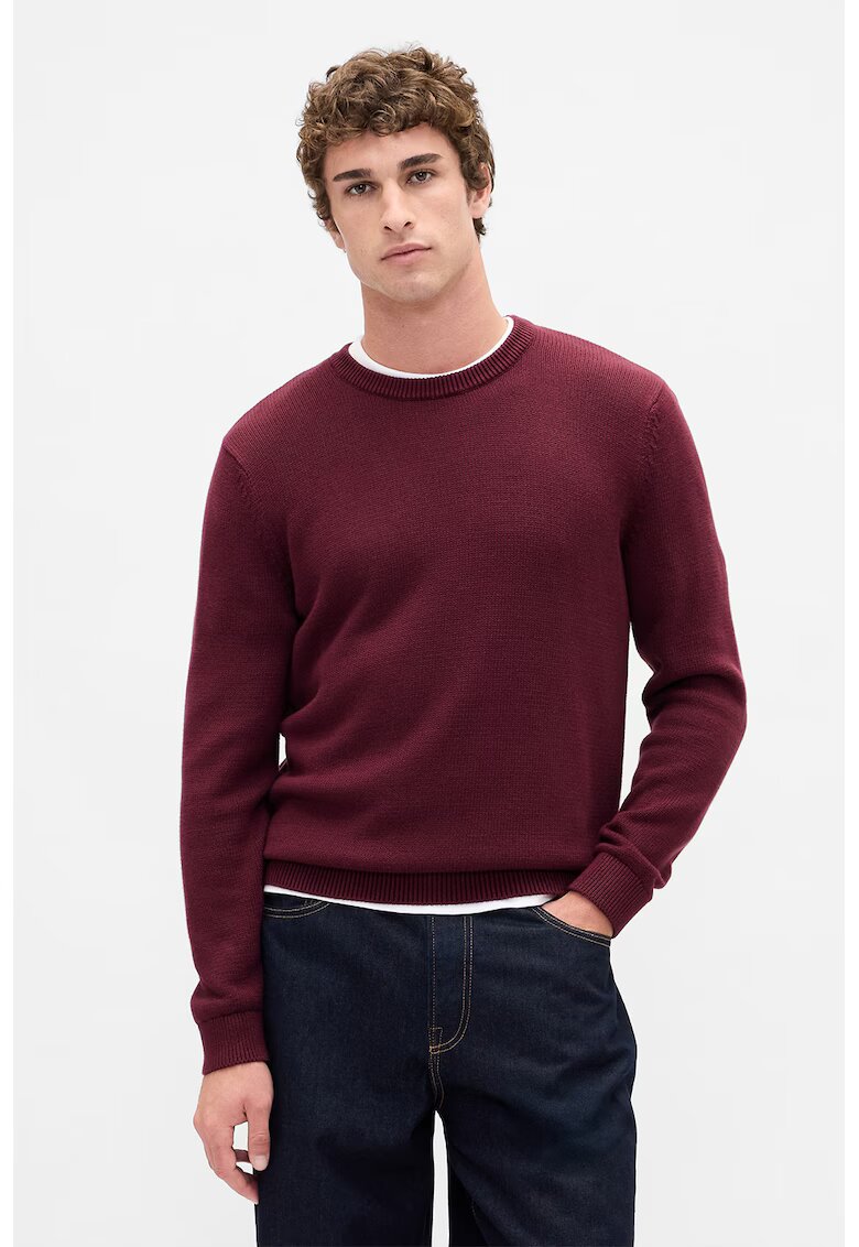 GAP Pulover uni cu decolteu la baza gatului - Rosu inchis