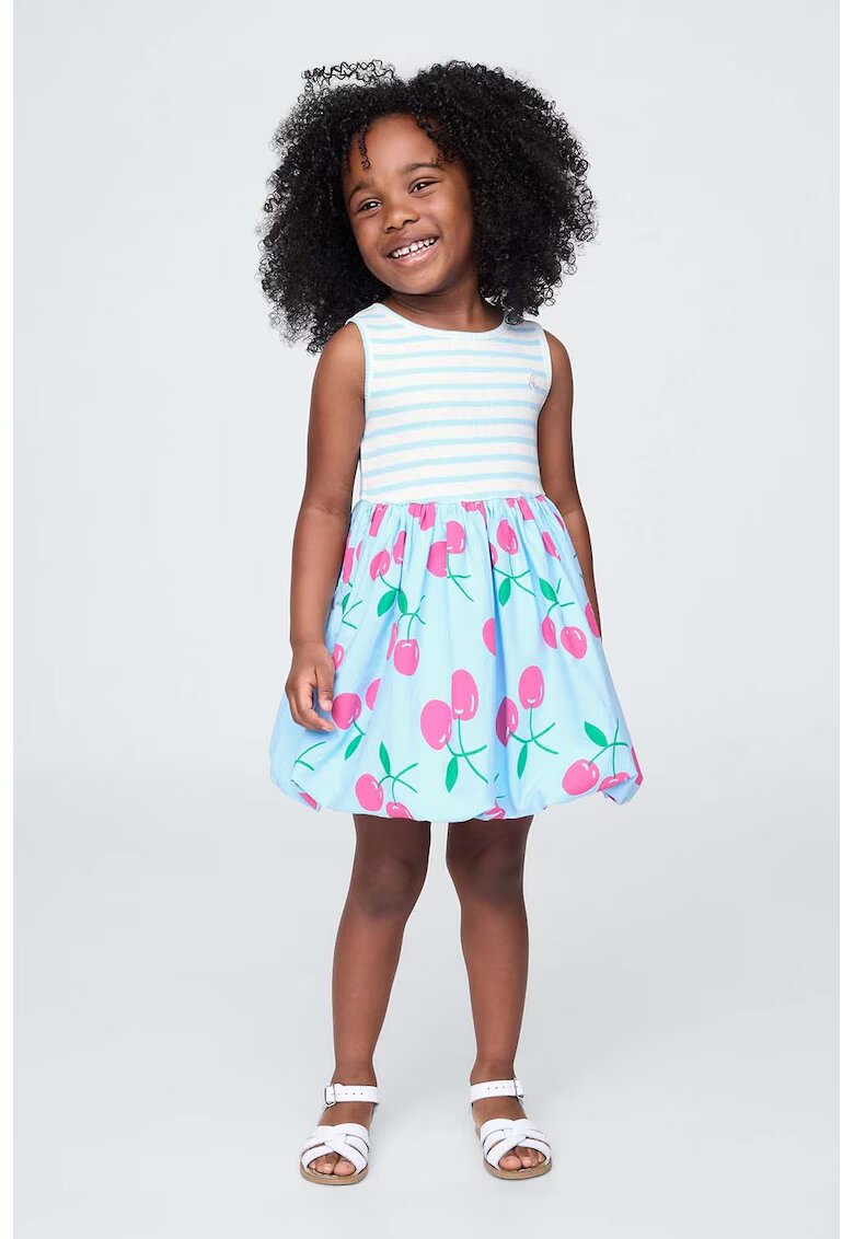 GAP Rochie cu terminatie bufanta - Verde/Roz/Albastru