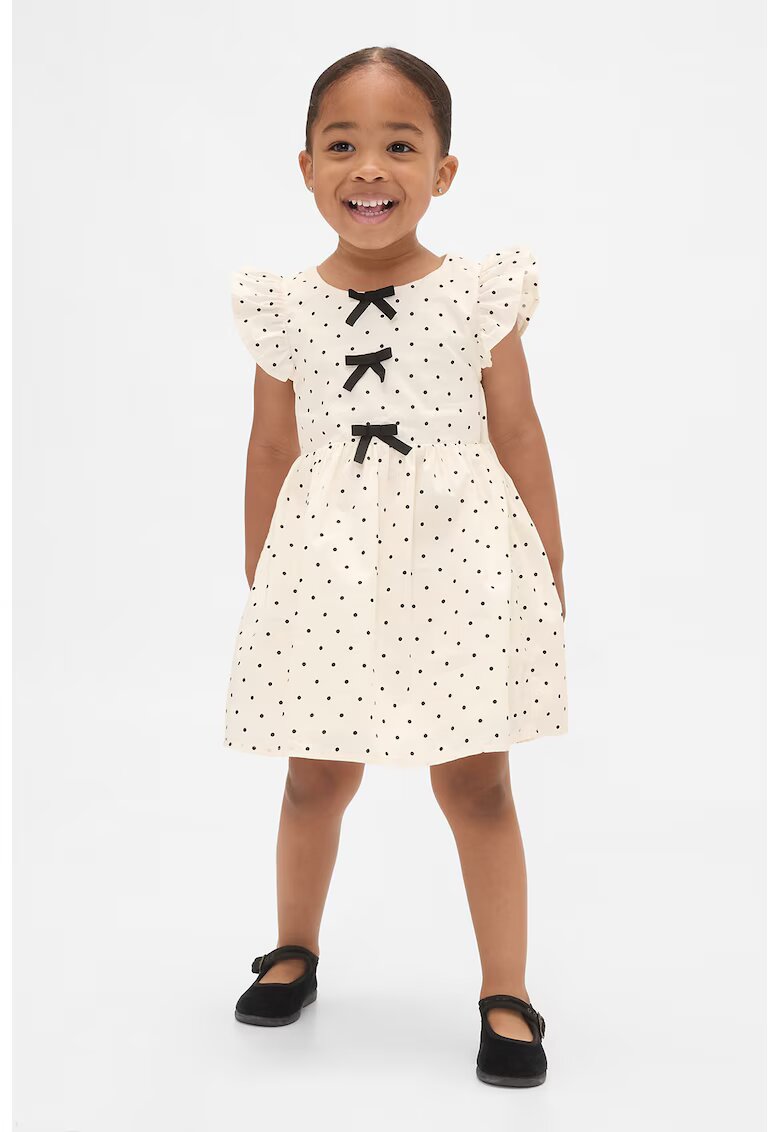 GAP Rochie evazata cu buline - Negru/Crem