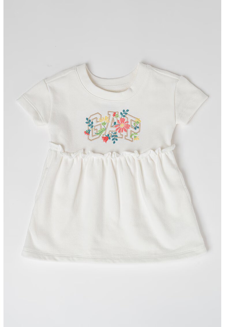 GAP Rochie evazata cu logo - Alb