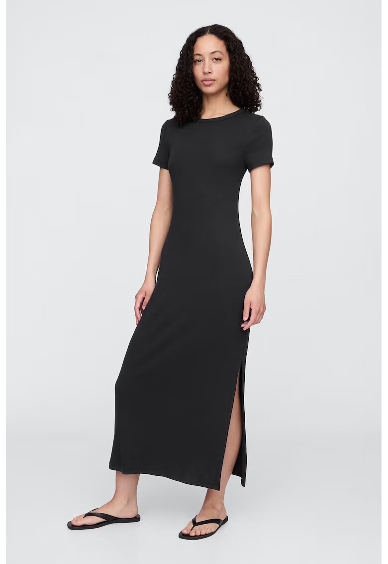 GAP Rochie lunga din amestec de modal si bumbac - Negru