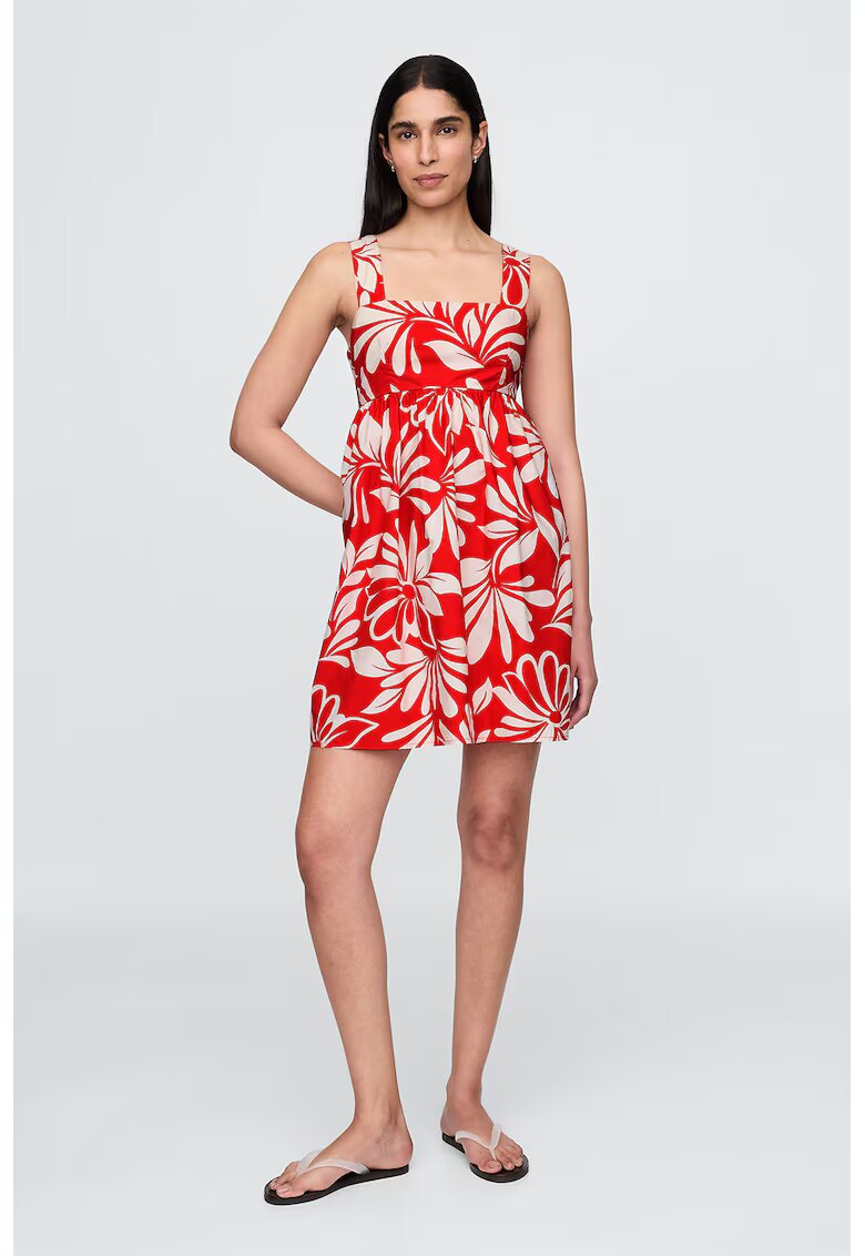 GAP Rochie mini cu imprimeu floral - Rosu/Alb murdar