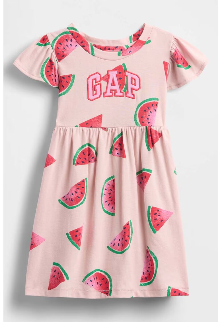 GAP Rochie-tricou cu imprimeu cu fructe - Rosu/Verde/Roz