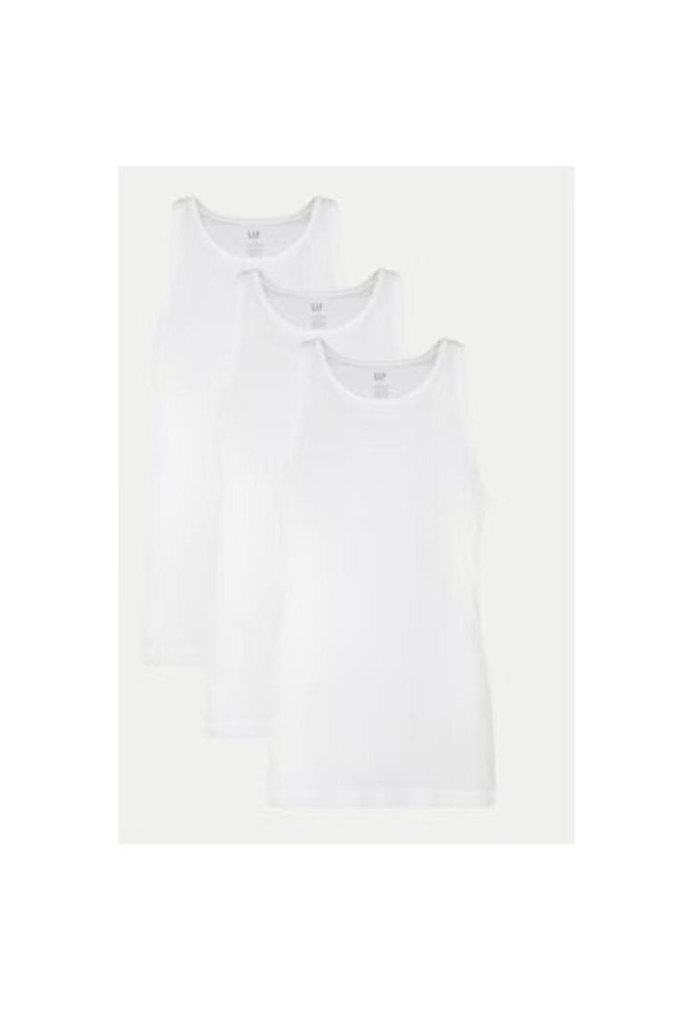 GAP Set 3 maiouri barbati - 304986482 - Bumbac - Alb - Alb