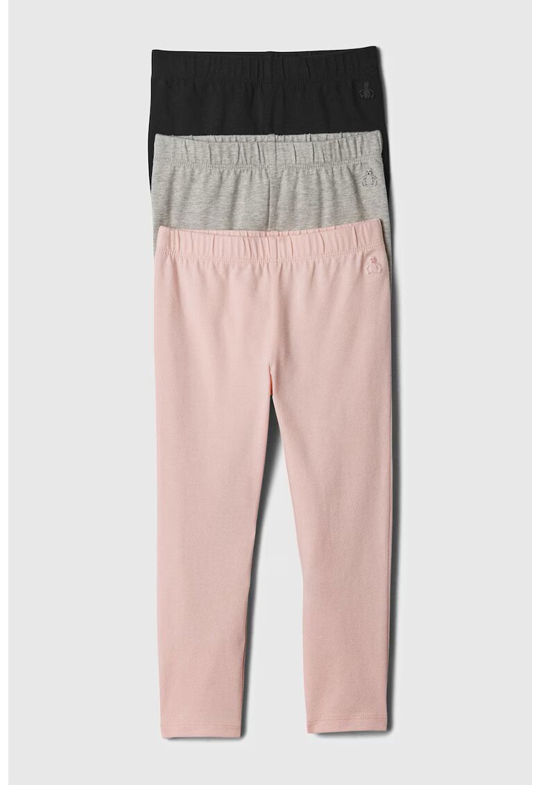 GAP Set de colanti cu talie elastica - 3 perechi - Negru/Gri deschis/Piersica