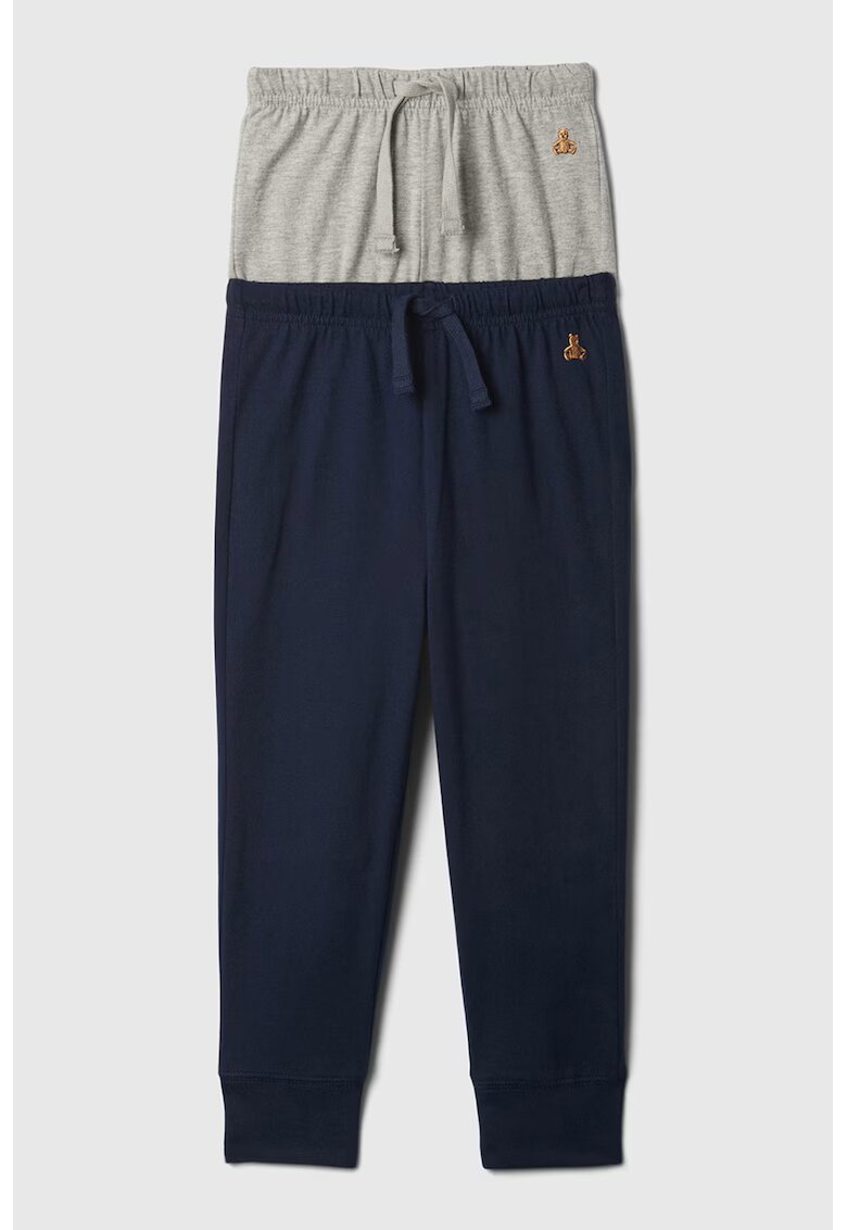 GAP Set de pantaloni de trening din amestec de bumbac - 2 piese - Gri melange/Bleumarin