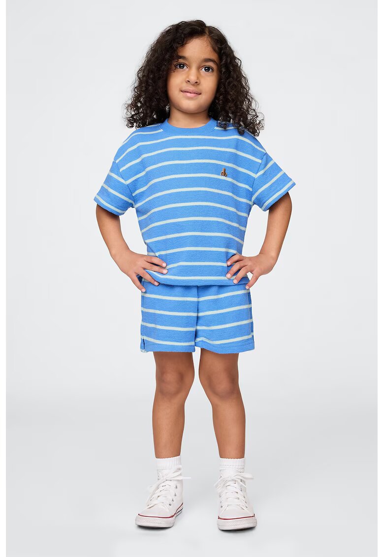 GAP Set de tricou si pantaloni scurti cu model in dungi - 2 piese - Albastru pastel