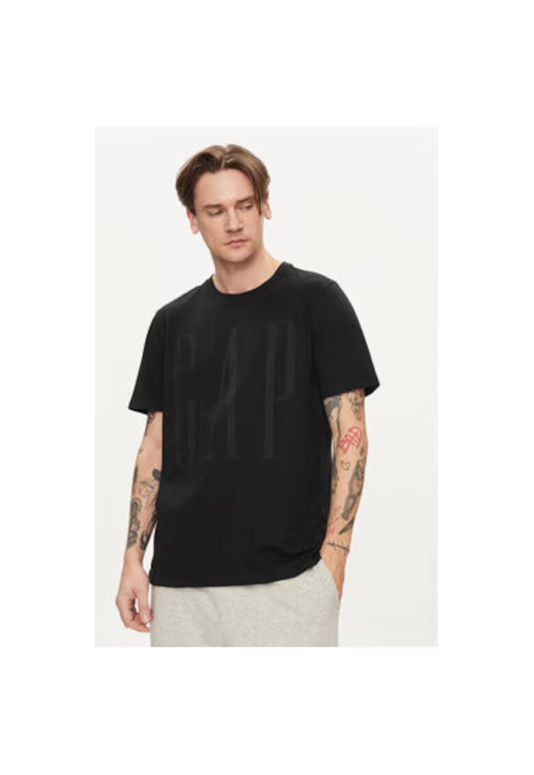GAP Tricou barbati - 304143571 - Bumbac - Negru - Negru