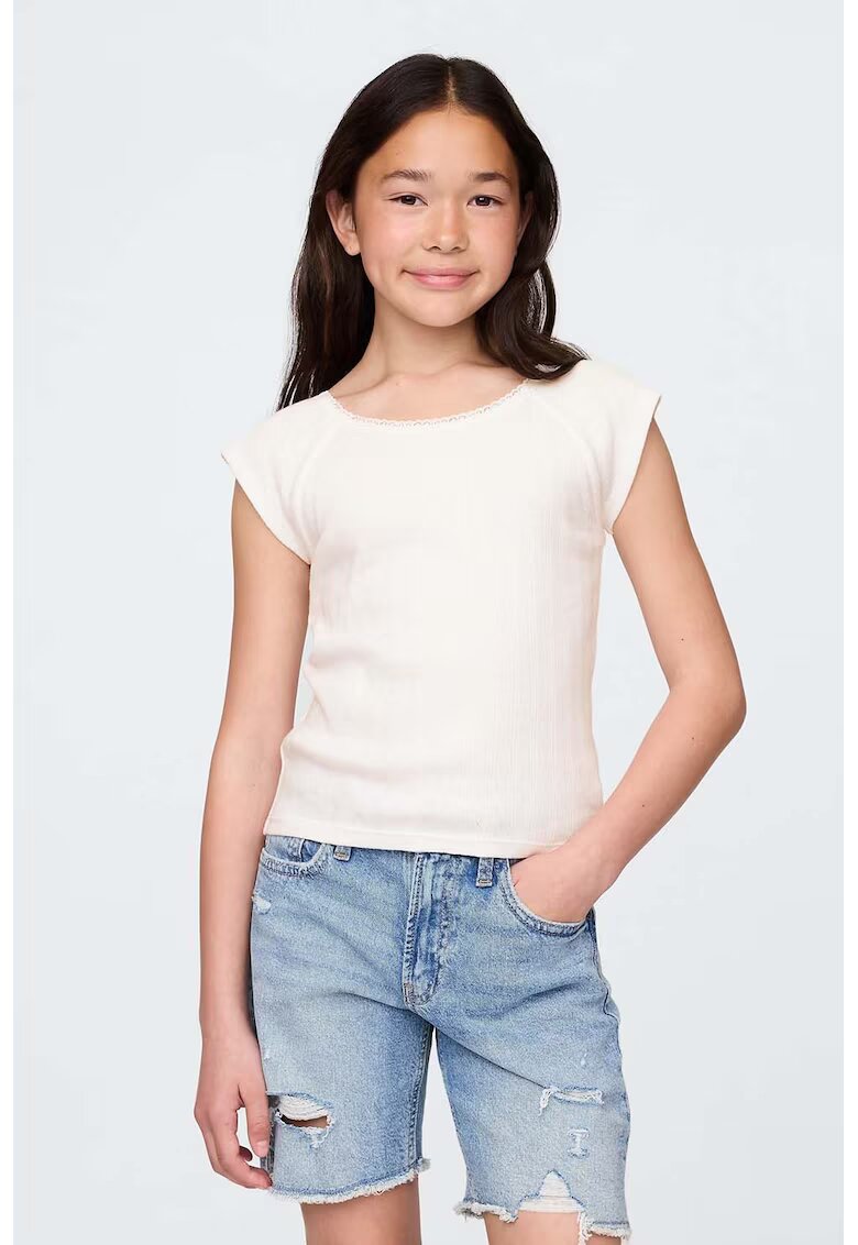 GAP Tricou cu decolteu rotund - Alb murdar