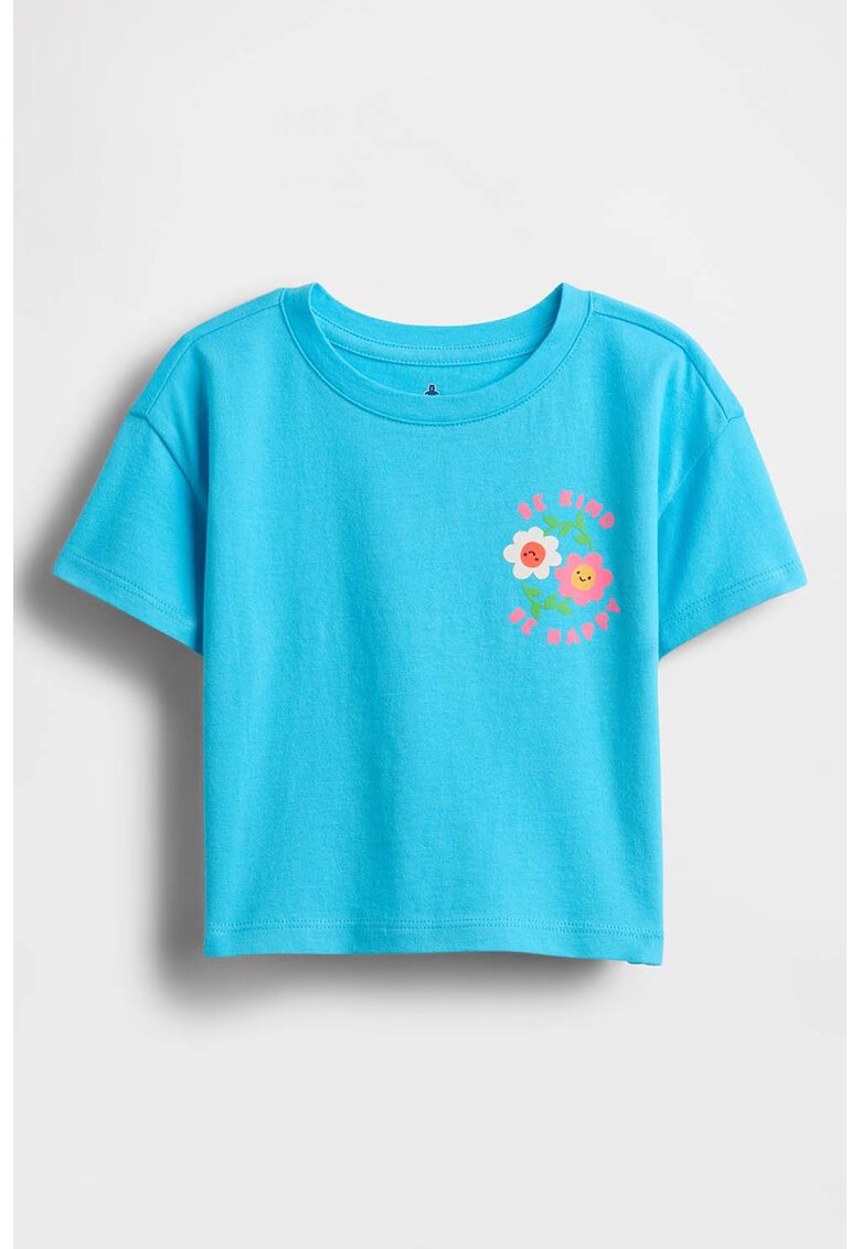 GAP Tricou cu detaliu grafic - Albastru aquamarin