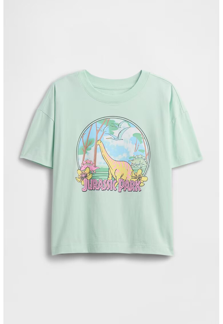 GAP Tricou cu imprimeu cu desene - Galben/Verde pal/Roz