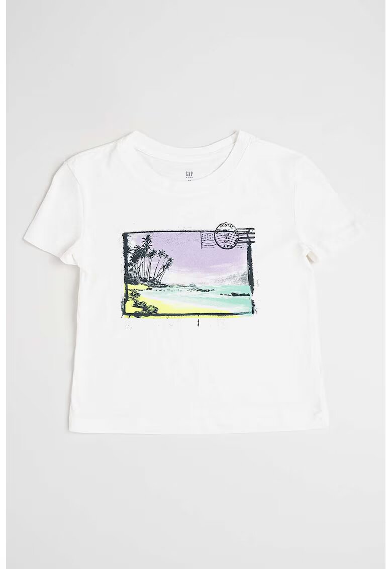 GAP Tricou cu imprimeu grafic - Alb/Lila