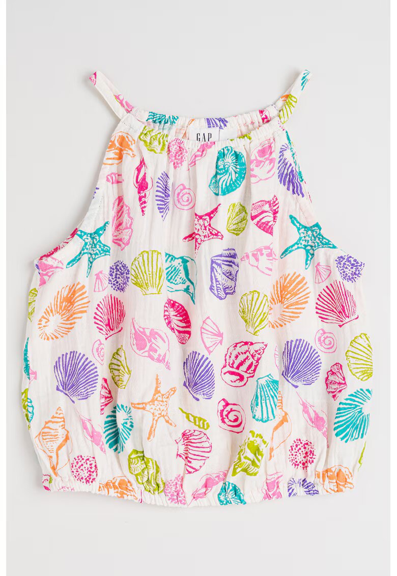 GAP Tricou cu imprimeu grafic - Alb/Verde/Fucsia