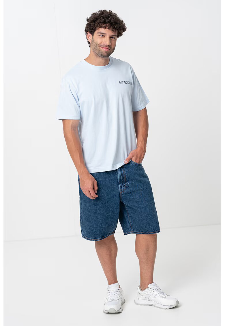 GAP Tricou cu imprimeu logo - Albastru pastel