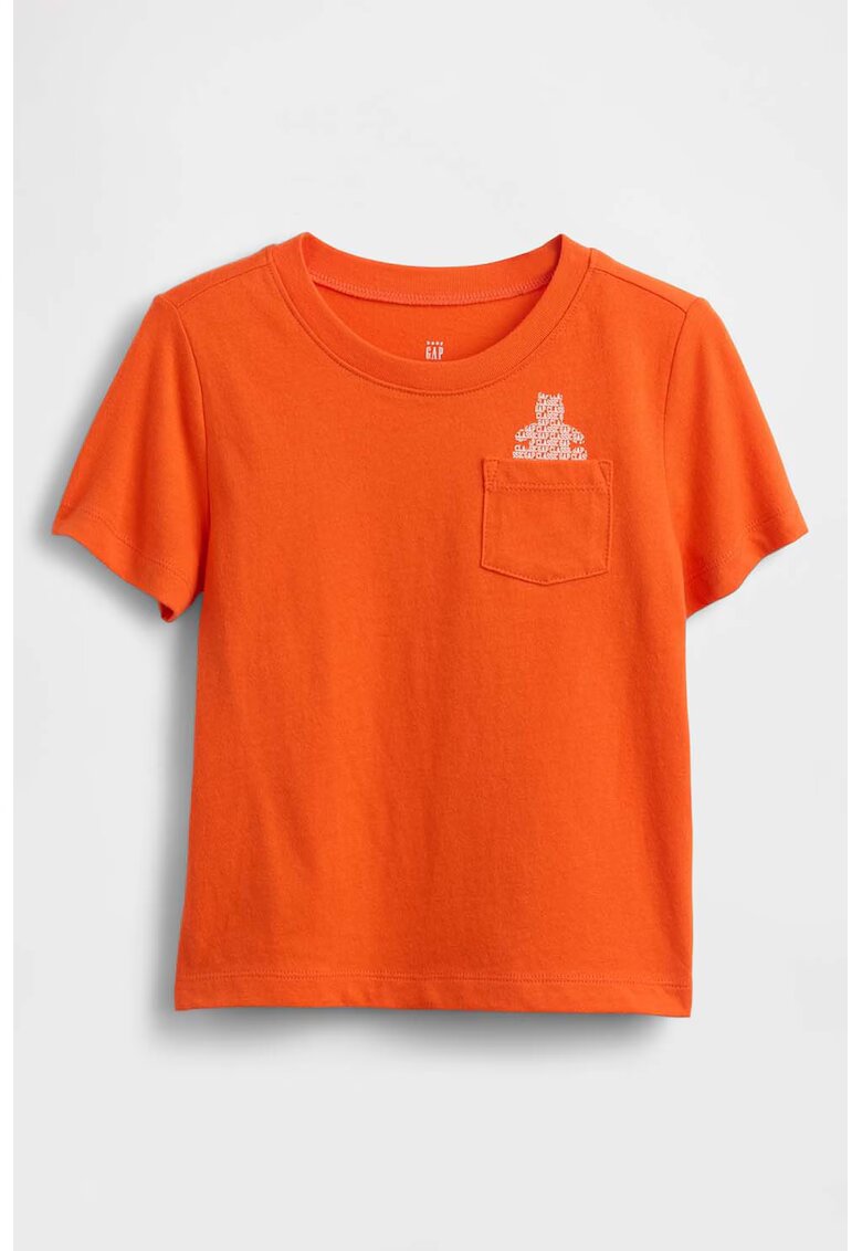 GAP Tricou cu imprimeu pe partea din spate - Alb/Portocaliu mandarina