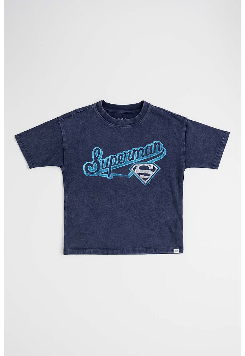 GAP Tricou cu imprimeu superman - Bleumarin