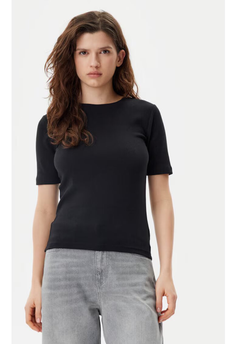 GAP Tricou dama - 305290144 - Bumbac/Modal - Negru - Negru